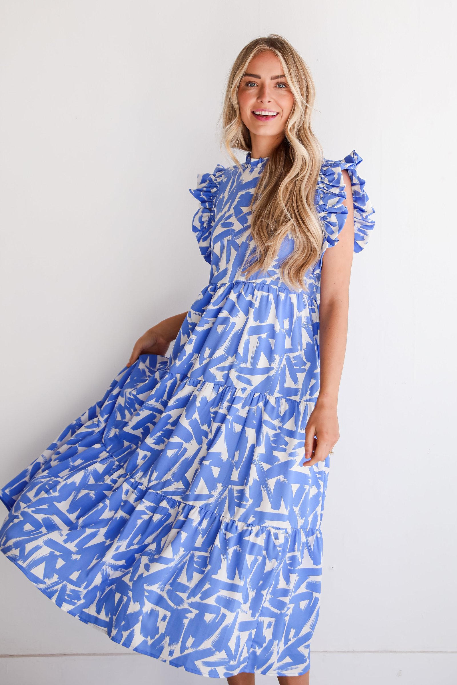 Sunny Attraction Blue Tiered Maxi Dress MG15