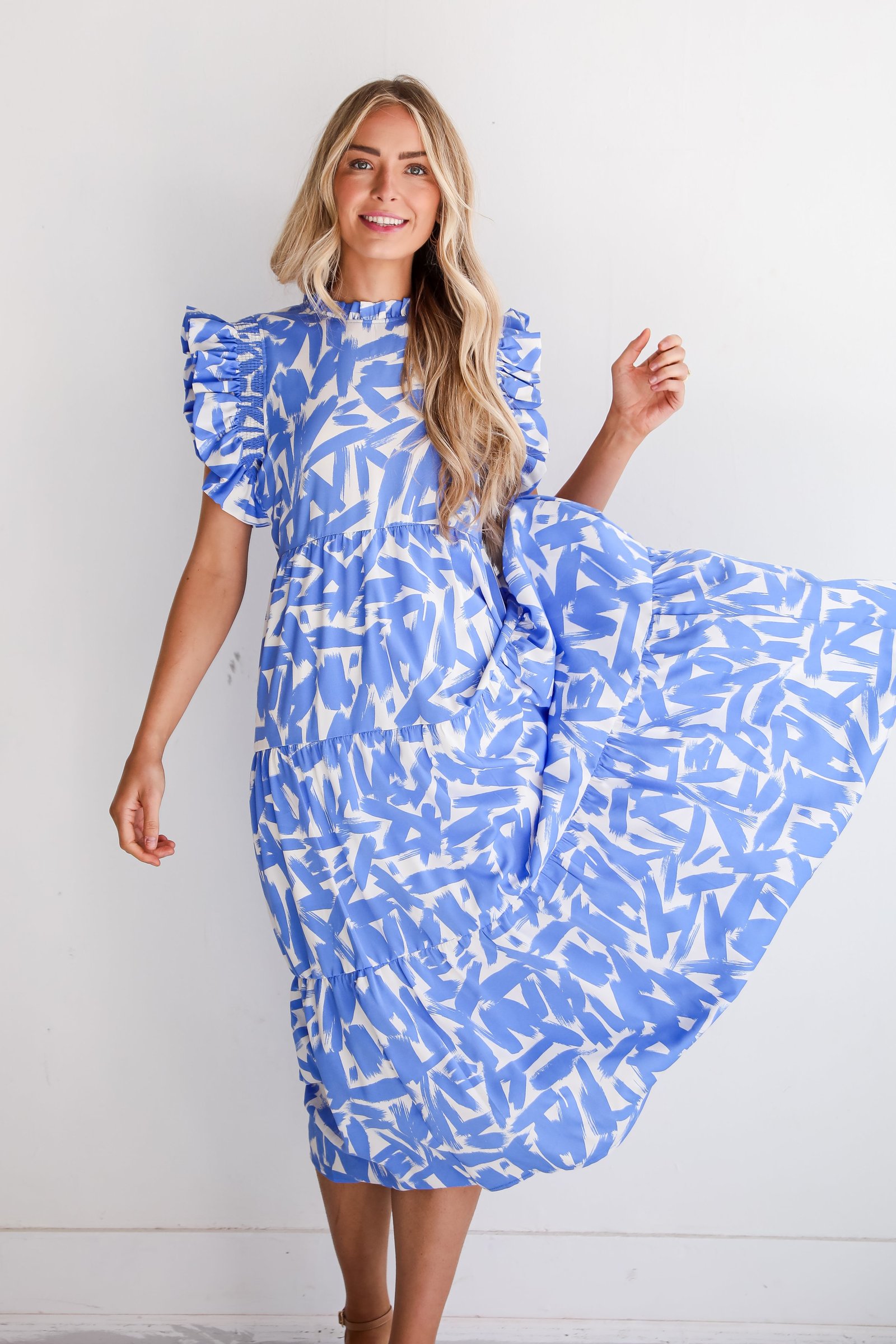 Sunny Attraction Blue Tiered Maxi Dress MG15