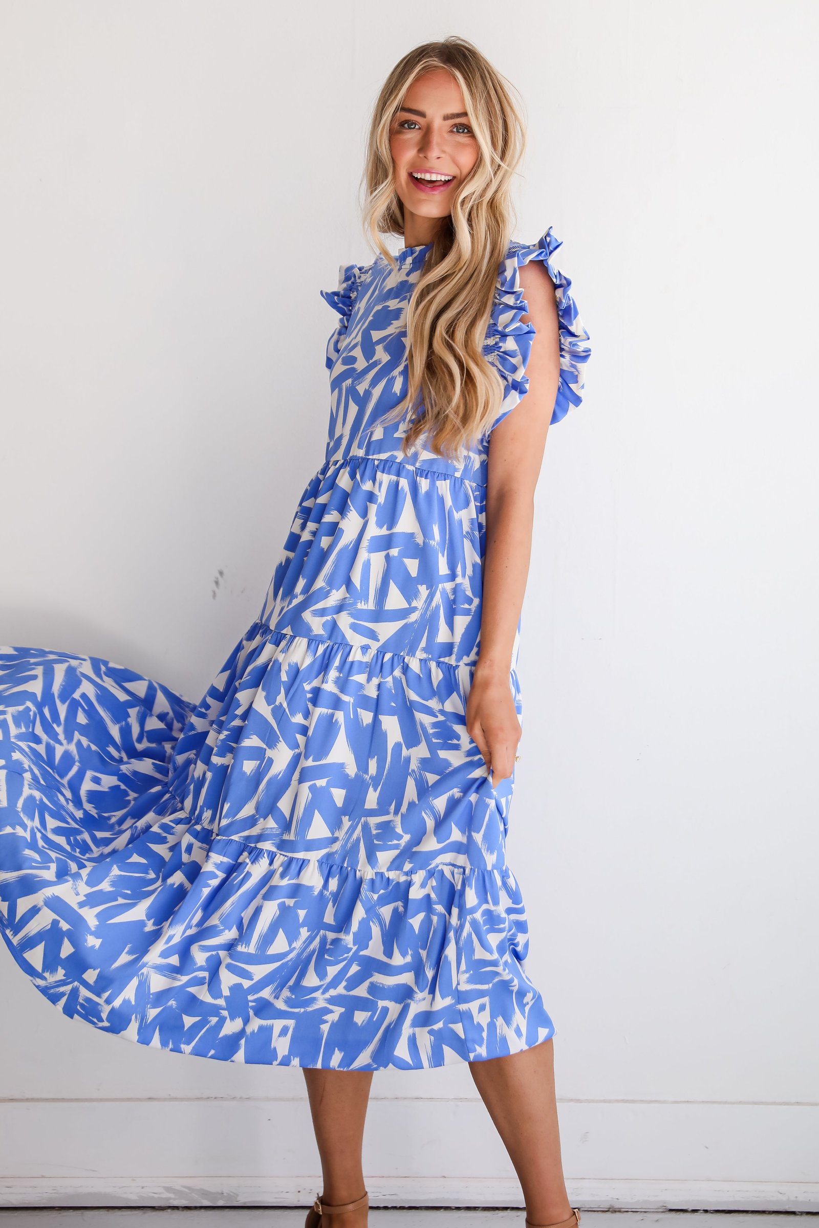 Sunny Attraction Blue Tiered Maxi Dress MG15