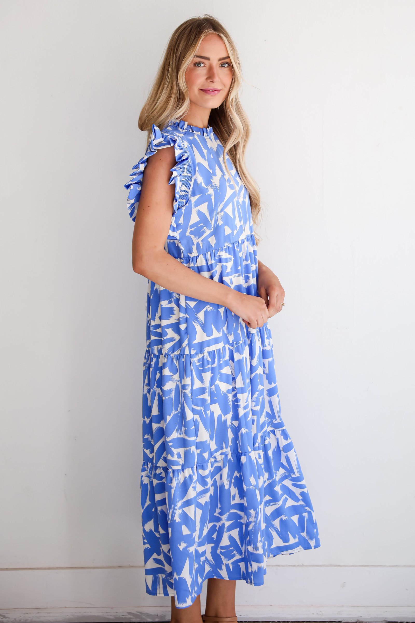 Sunny Attraction Blue Tiered Maxi Dress MG15