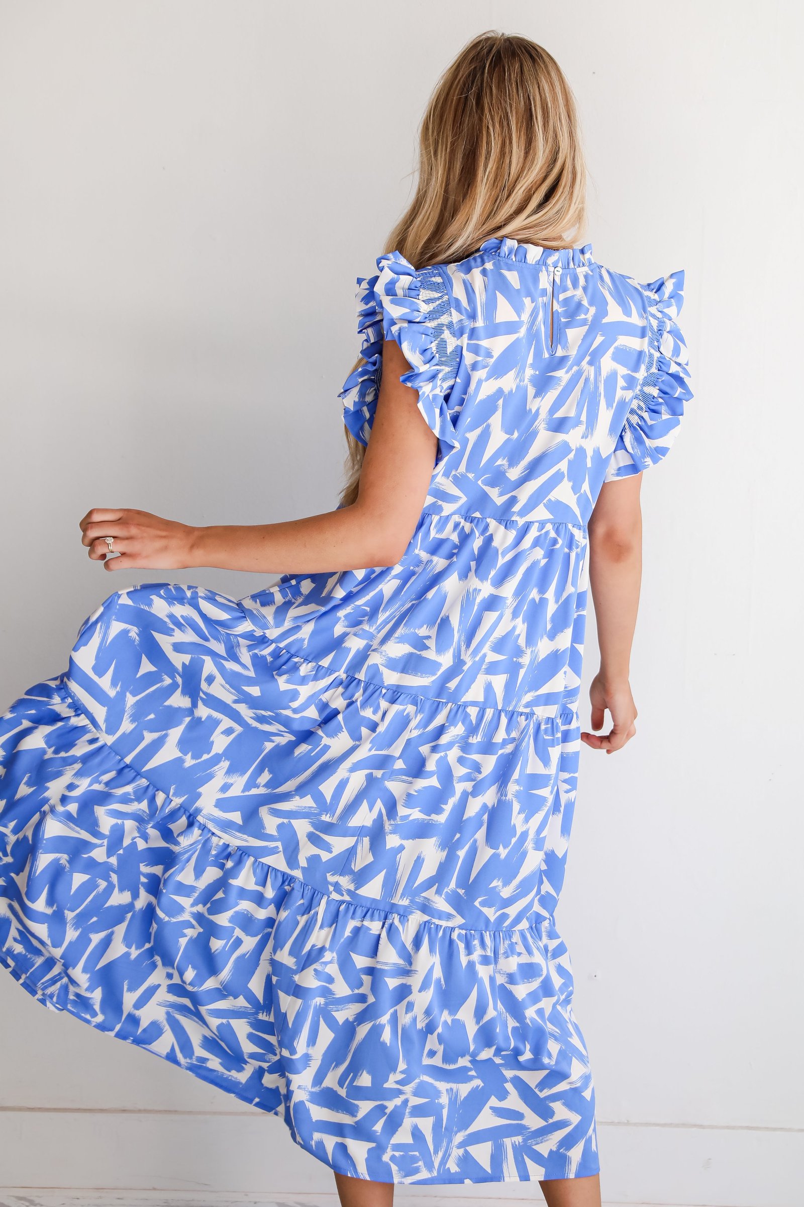 Sunny Attraction Blue Tiered Maxi Dress MG15