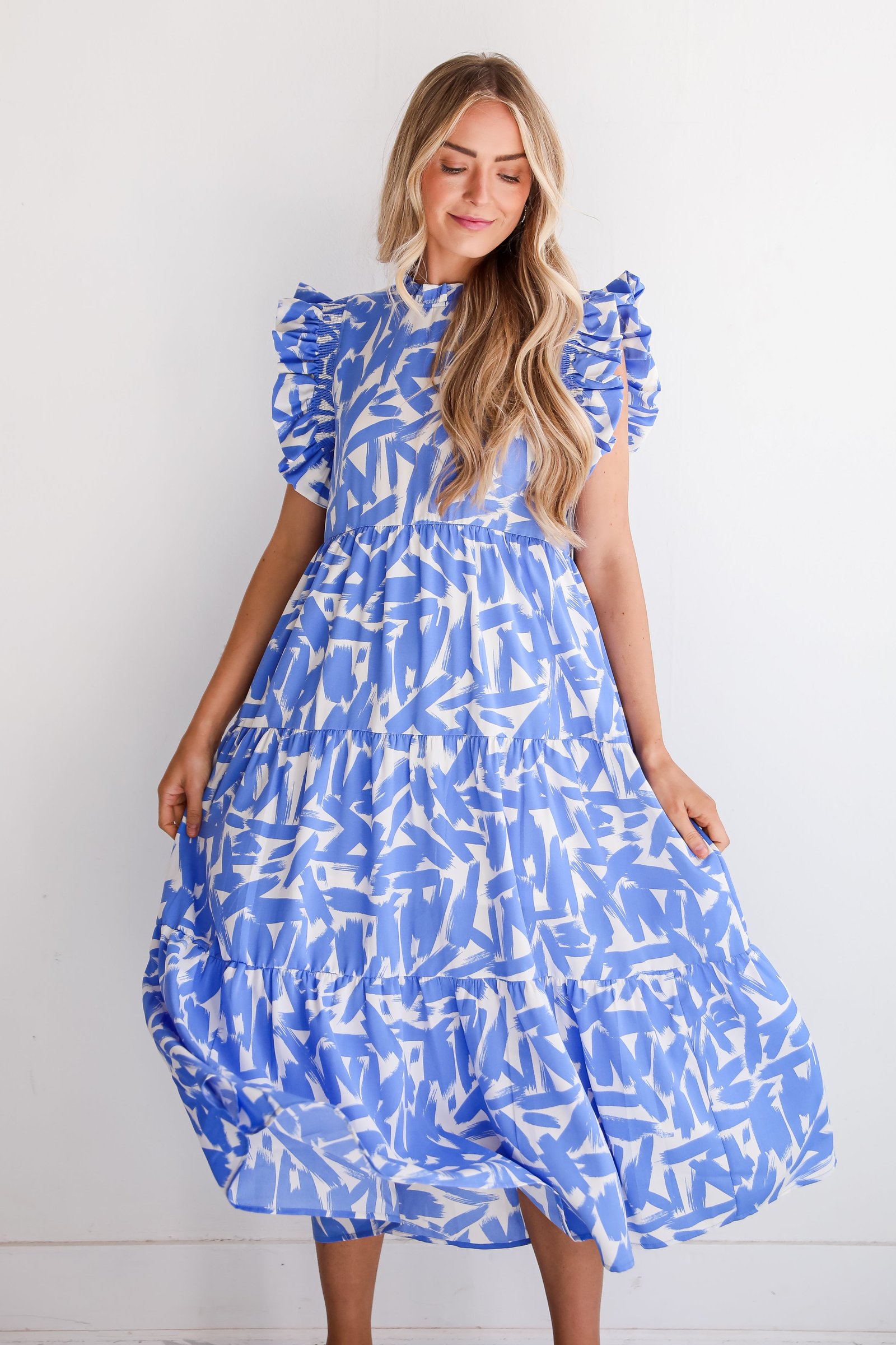 Sunny Attraction Blue Tiered Maxi Dress MG15